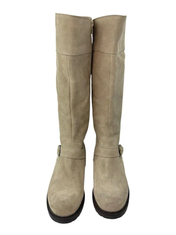 -J. Crew Boots Womens Size 9 Suede Leather Mid Calf Quiet Luxury Old Money Italy - Image 2