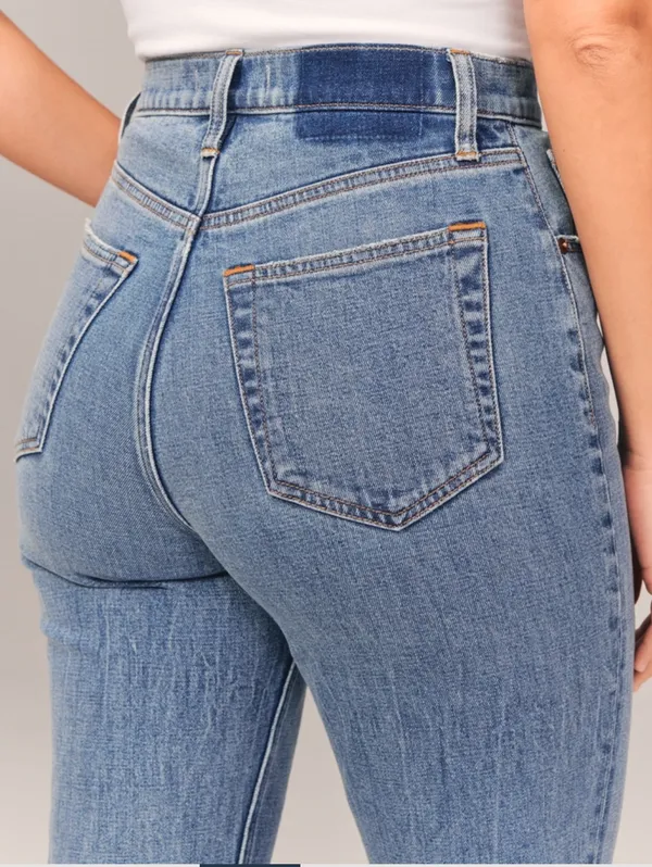 Abercrombie Curve Love Ultra High Rise Ankle Straight Jean - Image 3