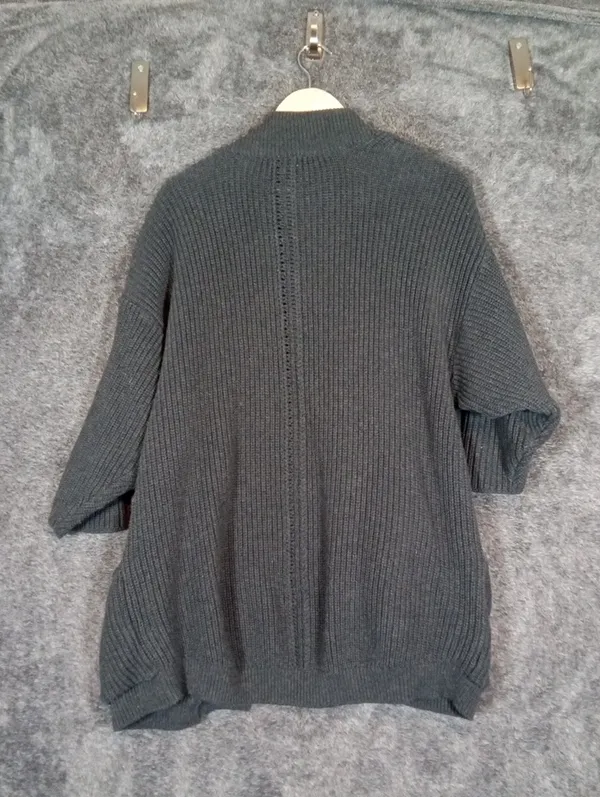 Pact Black Ribbed Open-Front Women's Cardigan Organic Cotton Oversized Xs/S - Image 7