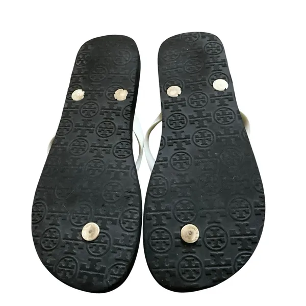 Tory Burch women’s sandals size 8 black white polka dot foam flip flops - Image 4