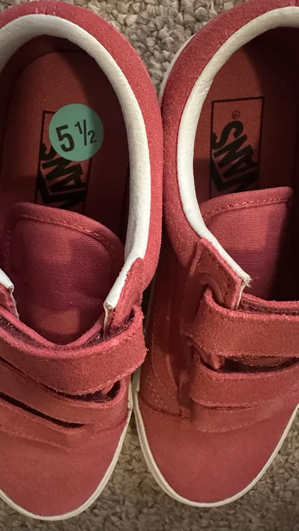 Vans Pink Velcro Sneakers – Casual Low Top Shoes Size 5.5 - Image 6