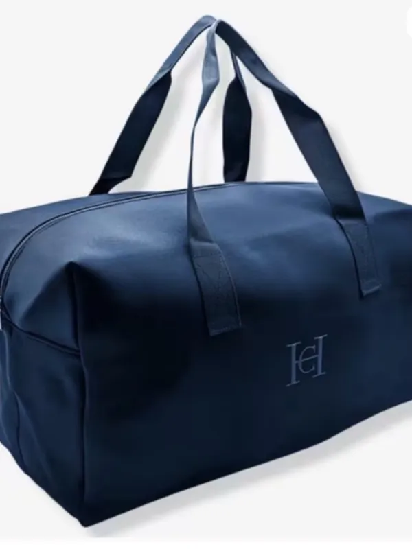 Carolina Herrera Bad Boy Navy Blue Neoprene Duffle Travel Tote Bag - Image 9