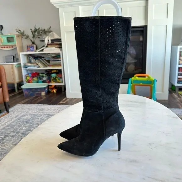 Brian Atwood Size 6 Black Knee High Leather Boots Stilleto‎ Heel Date Night - Image 3
