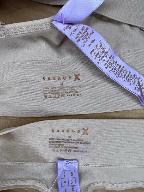 Savage X Fenty Beige Seamless Bralette, Panty Set NWT - Image 5
