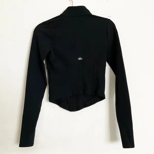 Alo Yoga Airbrush Corset Full Zip Jacket Black S - Image 5
