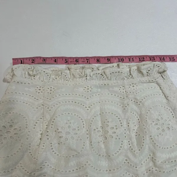 Lovers + Friends Cream Eyelet Ruffle Hem Mini Skirt Size M - Image 6