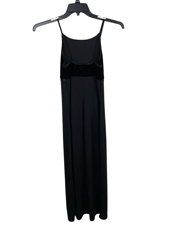 Vintage Y2K Byer Too Sparkly Black Velvet Top Maxi Slip Dress Small Whimsigoth - Image 13