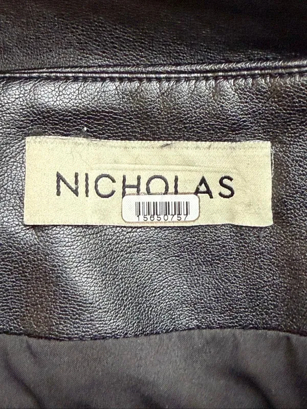 Nicholas Black Faux Leather Cargo Midi Skirt Size US 0 Side Slit (9268) - Image 6