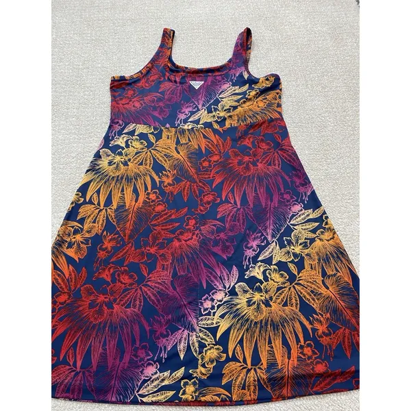 Columbia Freezer III Dress Womens SizeM PFG Tropical Floral Tank Sundress Empire - Image 13