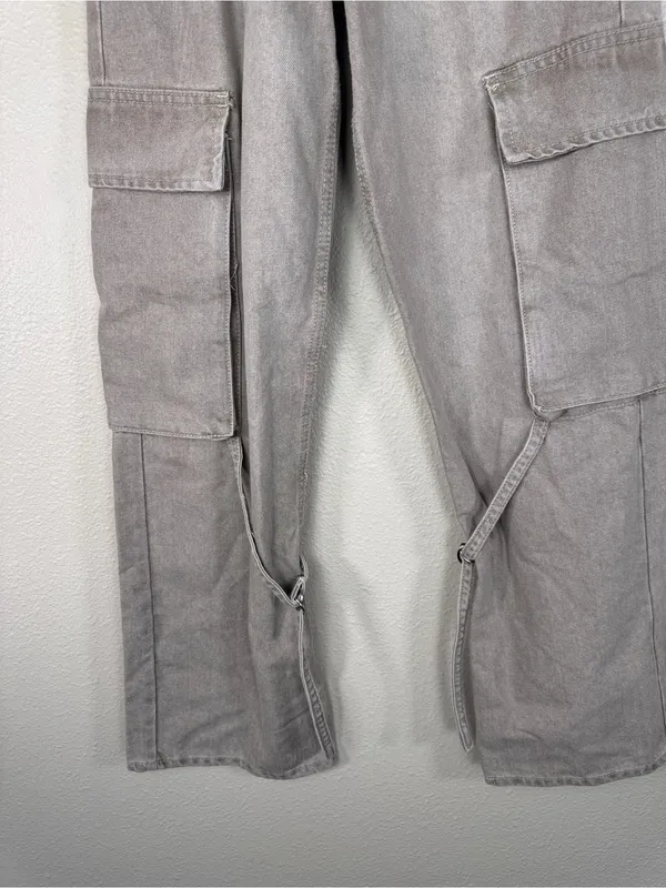 Song Light Grey Wide Leg Cargo Pants Womens 0 Casual Fall Staple Denim - Image 9
