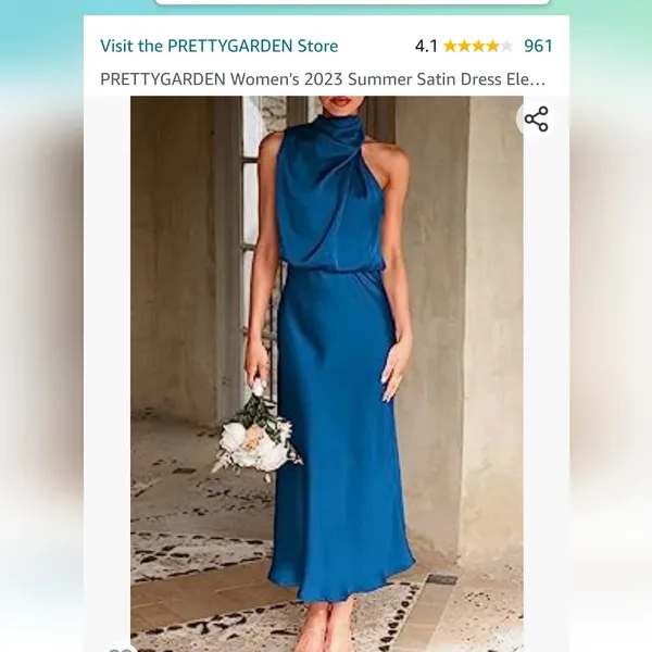 Beautiful Elegant Satin mock neck long Dress size small Maxi. - Image 2