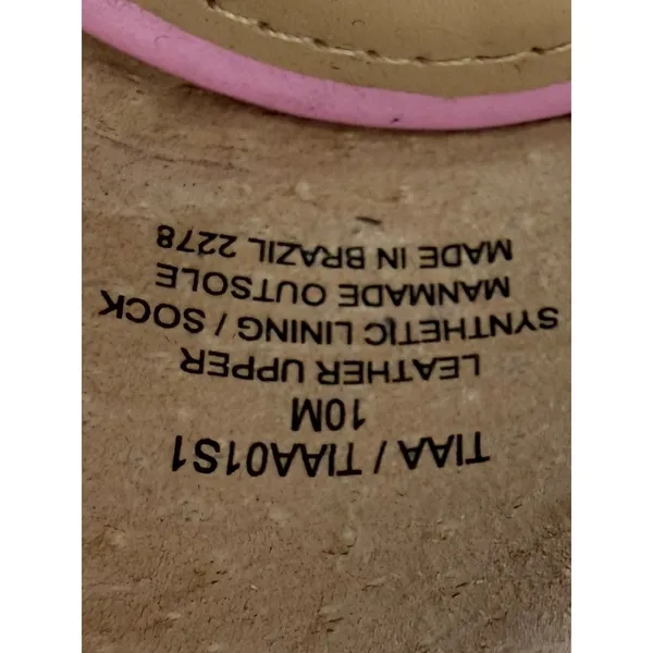 Steve Madden Tiaa Pink Leather Block Heel Square Toe Ankle Strap Sandals Sz‎ 10M - Image 4