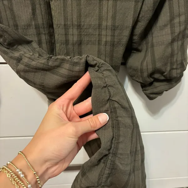 Zara Plaid Ruched Mini Dress - Image 6