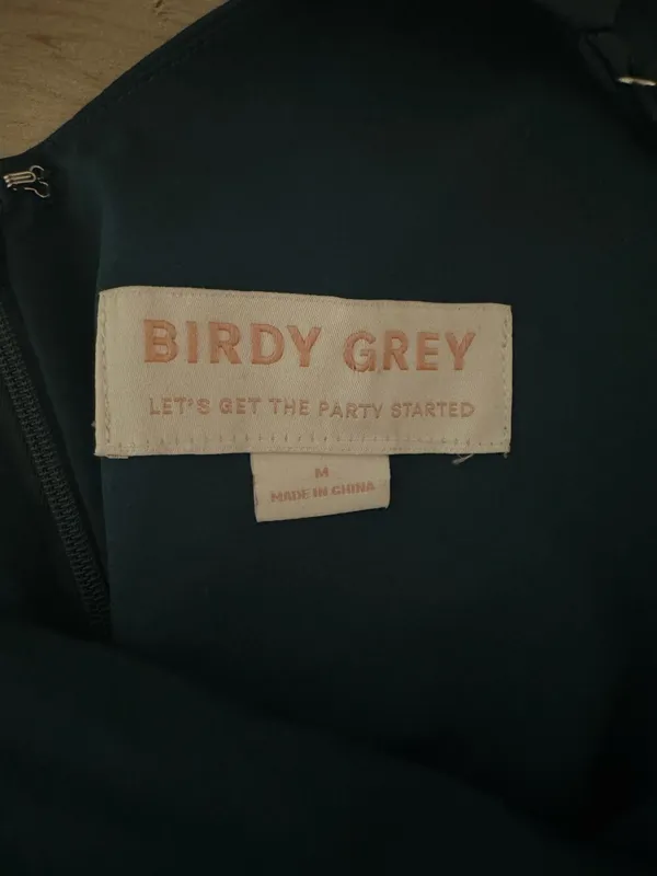 Birdy Grey Emerald Green Matte Satin Dress - Image 3