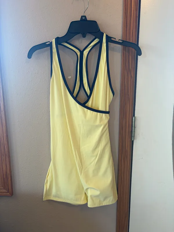 🆕🌙Missguided Yellow & Navy Wrap Romper - Image 6
