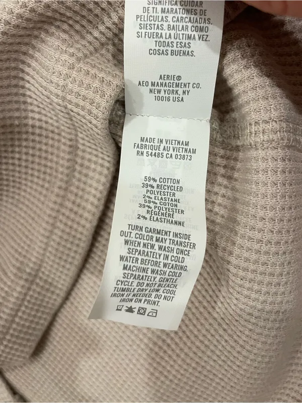 Aerie Essential Henley Layering Shirt Tan - Image 7