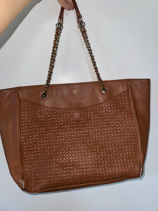 Tory Burch Bryant Embossed Leather Tote braw - Image 2