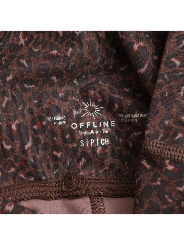 Aerie Offline Leopard Leggings Brown/Tan Size S - Image 5
