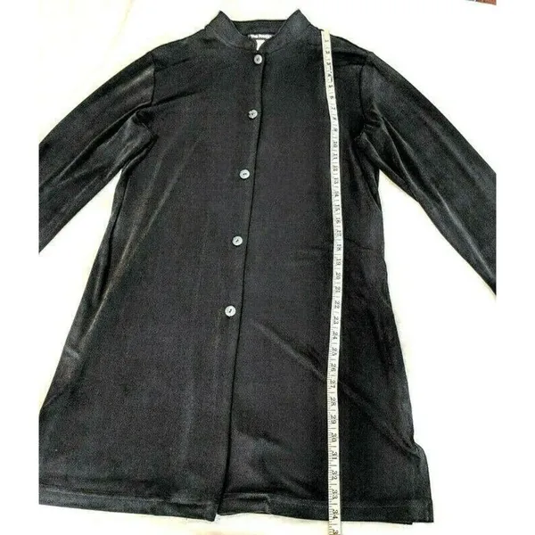 Paragon Large Black  Polyester Blend  Button Down Jacket Dress 22h - Image 3