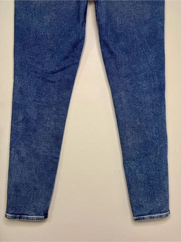 Express High Rise Skinny Jeans with Button Fly Distressed Size 10 Long Tall - Image 7