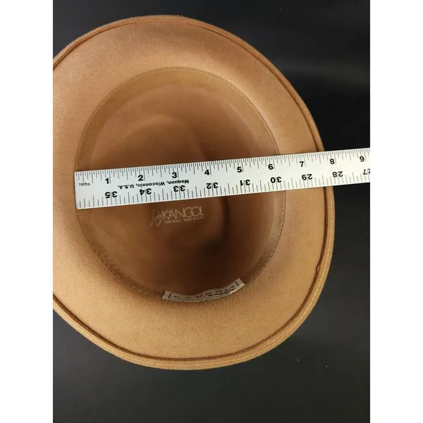 Vintage Lady Kangol USA Bucket Hat Cap Women's 100% Wool Grouse‎ Camel Color - Image 11
