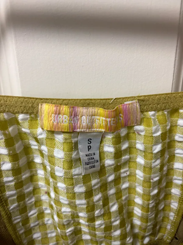 Urban outfitters green gingham tie shoulder mini dress - Image 7