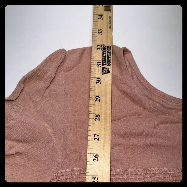 Almost Famous Lace Trim Babydoll Dress Women L Pink Short Sleeve Boho Mini - Image 5