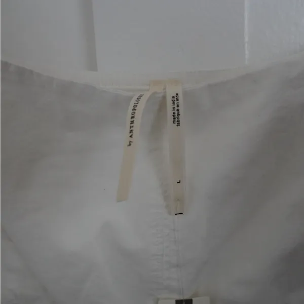 Anthropologie White Puff Sleeve Blouse - Image 2