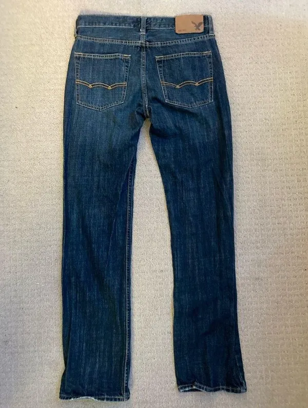 American Eagle Mid-Rise Straight Leg Dark Wash Jeans - Image 6