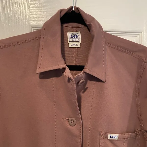 NWT Lee Layers Size XS Mauve Long Sleeve Button Front Collared Shacket Shirt - Image 2