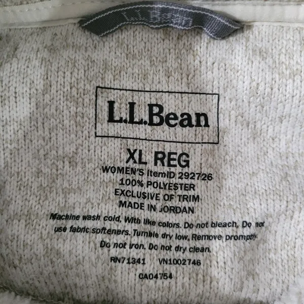 L.L.Bean Women’s XL Sweater Fleece Quarter Button Pullover Gray Cozy Outdoor - Image 6