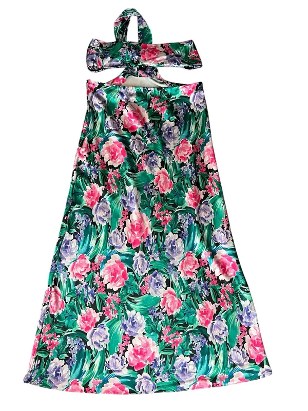 Free People Audette Studios Women’s Floral Printed Cutout Maxi Dress Multi Sz L - Image 6