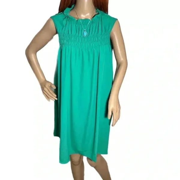 CES FEMME Boutique Dress Sleeveless Chiffon Short Casual Summer Ruffle Medium - Image 2