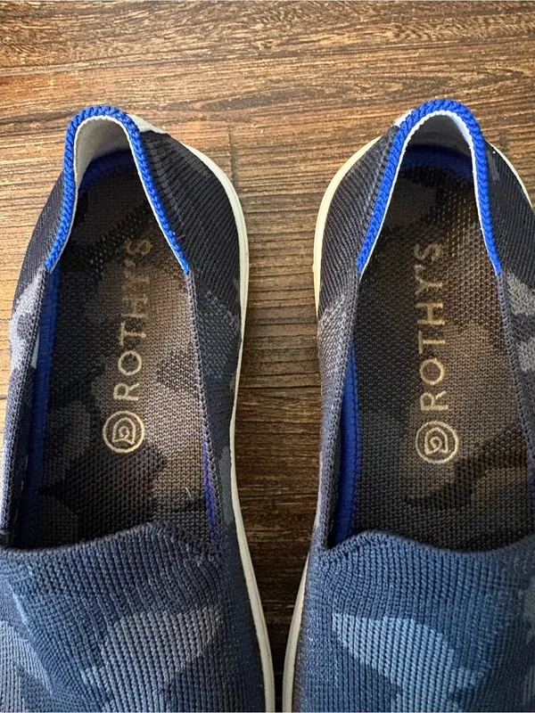 Rothy's The Original Slip On Sneaker‎ Womens 8.5 Blue Gray Camo Knit - Image 3