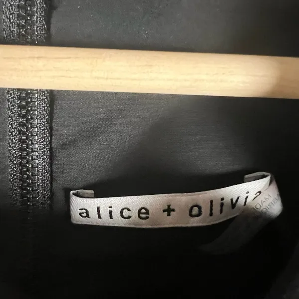 Alice + Olivia Kristiana Pearl Embellished Fitted Black Sheath Mini Dress Size 2 - Image 8