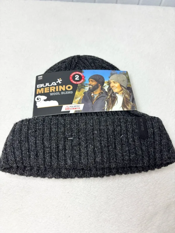 Bula‎ Merino Wool Polartec Fleece Band Liner Unisex Rib Knit Beanie Set of 2 - Image 2
