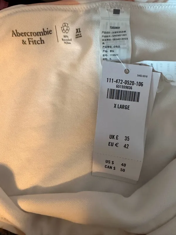 NWT Abercrombie & Fitch High Leg Cheeky Bikini Bottoms XL - Image 3