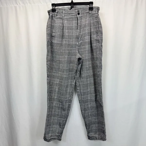 Gitano Plaid Pants 80s Sz 16 Waist 30” To 34” Grunge Academic Paperbag Baggy - Image 2