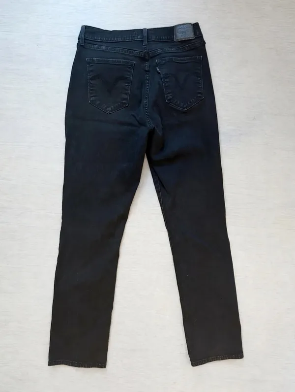 Levi's Women's Classic Straight Black Denim Jeans Sz 10 Waterless - Image 4