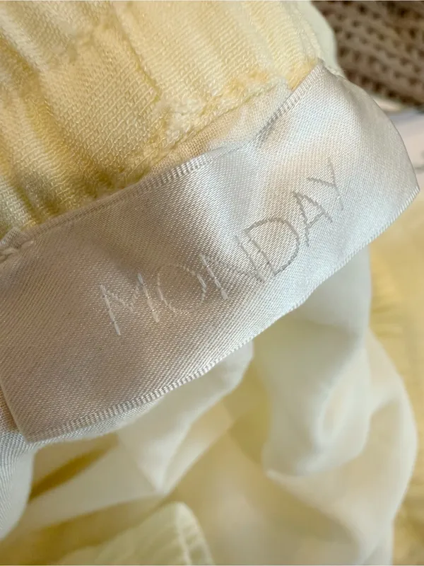 MONDAY SWIMWEAR‎ Tahiti Pants Ivory Wide Leg Drawstring Waist size V 12-14 Beach - Image 6