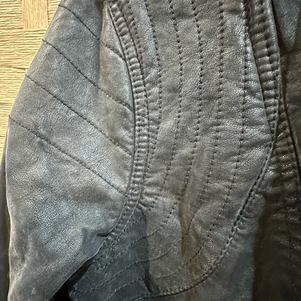 Free People We The Free Faux Vegan Leather Moto Motorcycle Jacket Med Biker - Image 4