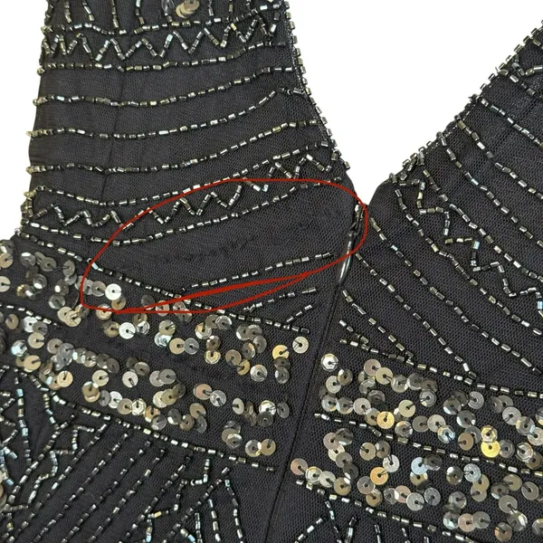 Marina V-Neck Beaded Navy Blue Formal Gown Size 6 Prom Hoco Ball Gala Retail$230 - Image 15