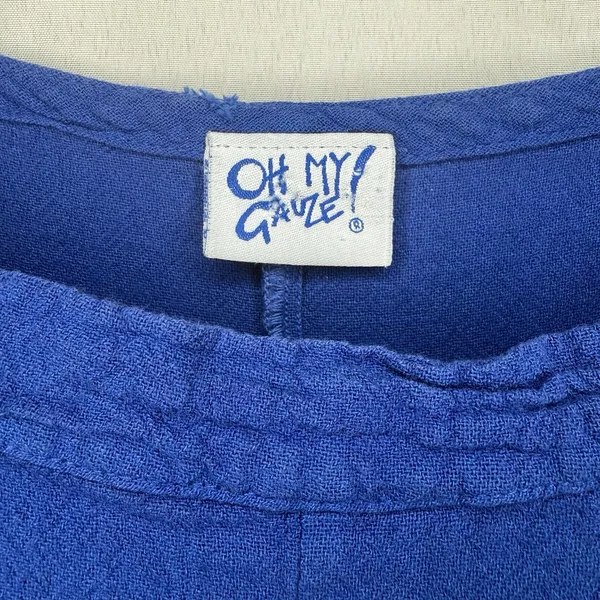 Oh My Gauze! Sabina Size 3 XXL‎ Wide Leg Overalls Romper Jumpsuit Blue Cotton - Image 7