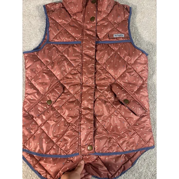 COLUMBIA WOMENS PUFFED VESTRAI &STAIN RESISTANT Quilted Polkadot‎ Sz Xs ** - Image 2