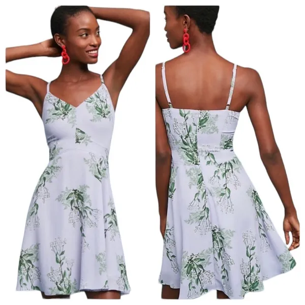 NEW Larke x Anthropologie Garden Party Lilac Purple Swing Mini Dress - Size M - Image 2