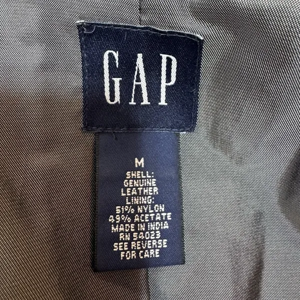 GAP Vintage Black Leather Blazer Jacket Coat Size M Matrix Minimalist Y2K 90s - Image 9