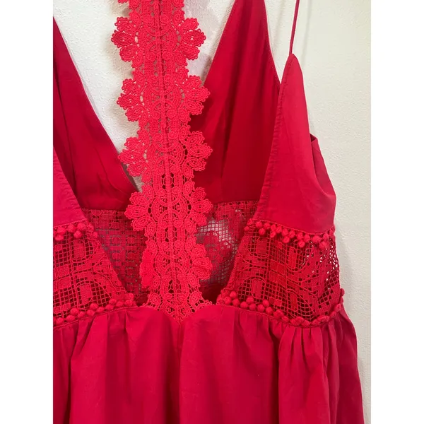 Jetset Diaries Grazie Red Lace Mini Dress XS NWT Backless‎ Scallop Party - Image 5