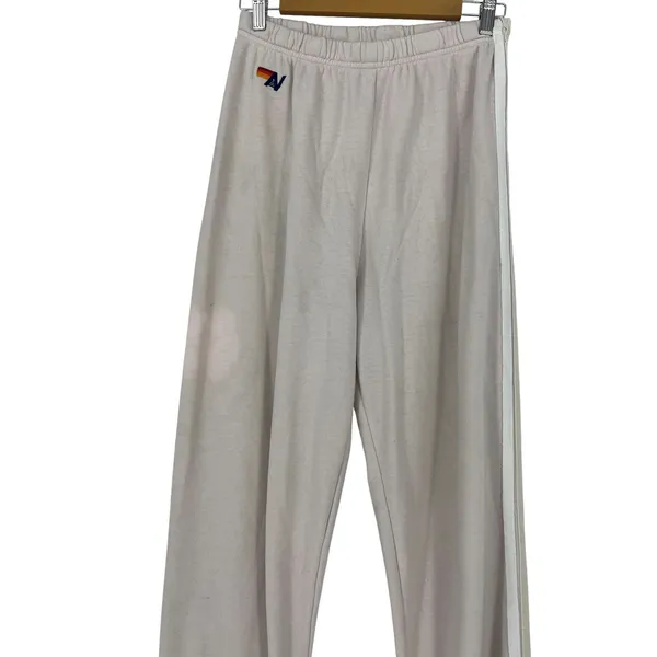 Aviator Nation 5 Stripe‎ Vintage White Hoodie Small Sweatpants Large Set - Image 7