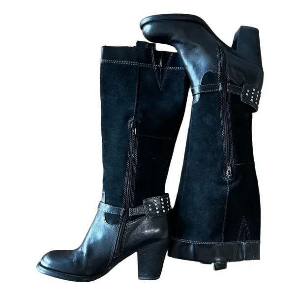 Naturalizer Women's Glassy Tall Leather Suede Heeled Boot Size 7.5 #B1815A - Image 7