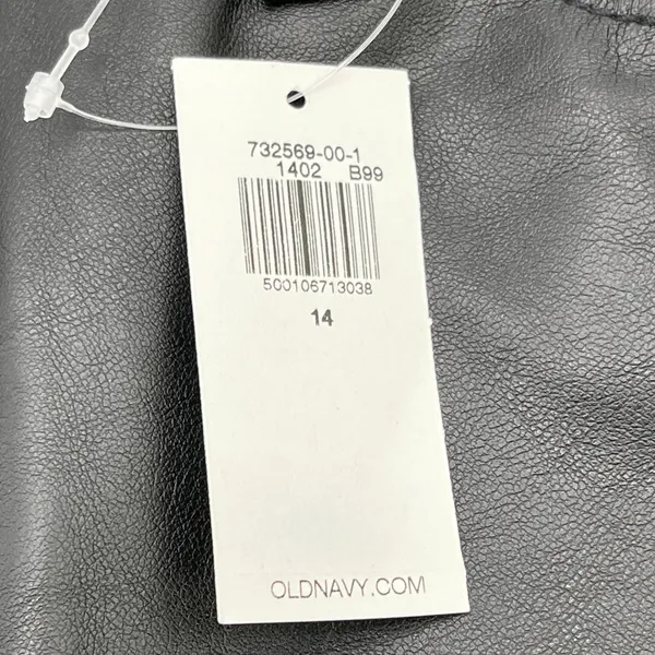 Old Navy OG Loose Faux Leather Pants Women 14 High Rise Straight Edgy Indie Moto - Image 9